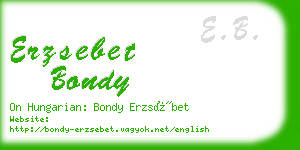 erzsebet bondy business card